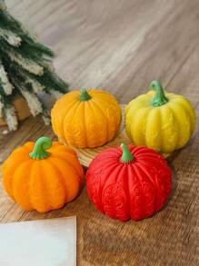 Patterned Pumpkin Shaped Mold, Realistic Pumpkin Shaped Silicone Mold, Easy To Disassemble And Clean, Supports Batch Replication For Candles, Compatible With Plaster Sculptures And Creative Doodles, DIY Hobby And Art Class, Garden Patio Flower Pot Decor, Resin Crystal Office Desk Home Bedroom Hallway Art Piece, Suitable For Spring, Autumn, Thanksgiving, Halloween And Other Festivals Gifts Birthday Graduation - White - View 4