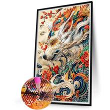 1 套时尚钻石画，带龙图案，圆形钻石，无框 - 彩色 - 查看 2