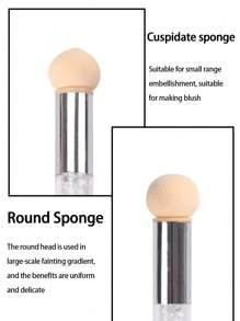 Pincel Duplo para Esponja de Unha para Degradê, Pincel Aplicador para Seleção e Efeitos Degradê, Pincel Duplo com Ponta de Esponja para Tinta e Arte de Unhas, Ferramenta DIY para Manicure