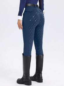 ROYALS MATTINI 女士马术骑行裤，马裤，马裤，全座硅胶防滑耐磨，速干口袋，适合春季马术运动 - 藏蓝色 - 查看 6