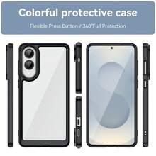 Transparent Acrylic Independent Button TPU Soft Bumper Shockproof Phone Case Suitable For A/S Series, Redmi, Nothing Phone (1) - Transparent Black - View 3