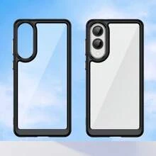 Transparent Acrylic Independent Button TPU Soft Bumper Shockproof Phone Case Suitable For A/S Series, Redmi, Nothing Phone (1) - Transparent Black - View 8