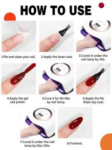 10ML YOKEFELLOW Orange Gel Nail Polish Set, Pumpkin Orange Color Red Black Semi-Permanent Fall Acrylic Nails Set Collection For Nails Soak Off UV/LED For Home Salon Nail Art DIY And Holiday Gift Collection For Women Girls - 彩色 - 查看 9