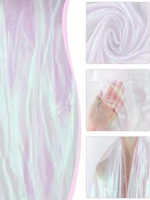 1 件 7 色欧根纱面料,适用于婚纱时尚 DIY、节日装饰背景 - 彩色 - 查看 5