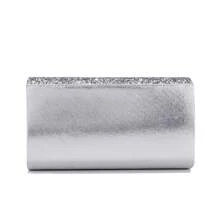 Shiny Evening Bag, Elegant Fashion Envelope Clutch Purse For Parties, Weddings, Prom Bag For Party - Silver - View 5