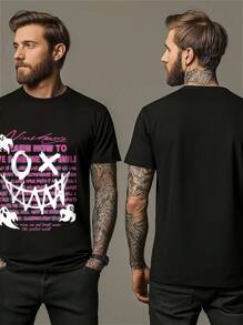 Men's Summer Pure Cotton T-Shirt With Unique Patterns, Simple And Fashionable Street Style - Black - View 6