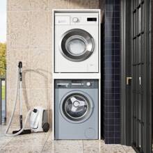 AYYDS Meuble lave-linge-sèche-linge avec étagère coulissante, meuble lave-linge pour lave-linge et sèche-linge, tour de lavage, 180 x 65 x 66 cm, meuble lave-linge, capacité de charge 100 kg (blanc) - Blanc - Voir 3
