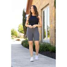 The Christy -  Charcoal BIKER  SHORTS - Luxe Leggings By Julia Rose® - Multicolor - View 9