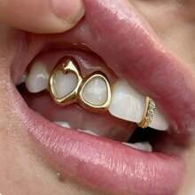 THATBOY 2件套牙齿装饰，带星形立方氧化锆牙冠，微镶上下牙套，男女通用饰品 - 彩色 - 查看 11