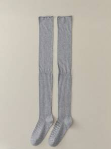 1 o 2 pares de calcetines hasta la rodilla para damas, calcetines gruesos blancos, calcetines largos hasta el muslo de color sólido a juego para botas