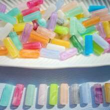 50pcs Fashion Colorful Cloudy Acrylic Tube Beads DIY Handmade Earrings, Necklace Jewelry Parts