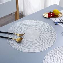 1pc/4pcs/6pcs Windproof Round Reusable Placemats, Heat Resistant Anti-Skid Table Mats For Home Kitchen, Hotel, Restaurants