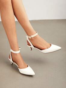 Low Heels For Women Wedding Dress Closed Toe Pump Shoes