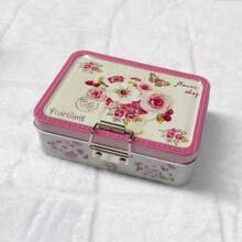 Recipiente de almacenamiento de metal vintage con tapa – Caja duradera para galletas y dulces, organizador estético, regalo ideal para todas las ocasiones - Morado - Ver 7