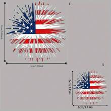 1/2/3 件爱国美国国旗火焰烫印贴纸 - 高品质 DIY 热压贴纸，可清洗且易于粘贴在衣服、枕头和包包上 - 非常适合独立日庆祝活动和装饰
