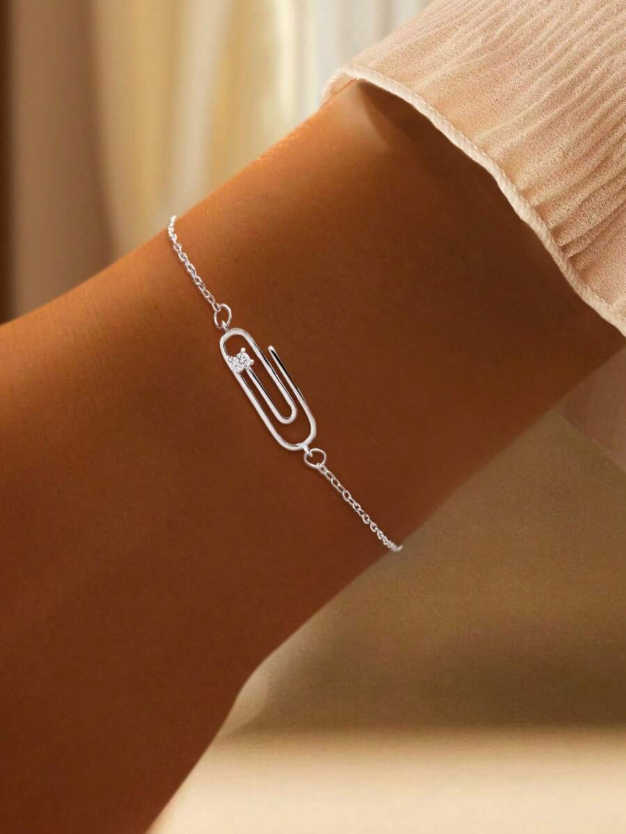 1pc Heart Double Layer Bracelet For Women S925 Sterling Silver Round Bead Fine Jewelry Gift For Dating - Style 1 - View 1