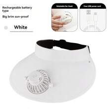 1 pieza Gorra con ventilador recargable y con energía solar, Vuelta al Colegio, 2 modos de alimentación ajustables, 3 velocidades de viento, inclinación de 45° hacia arriba y hacia abajo - Multicolor - Ver 13