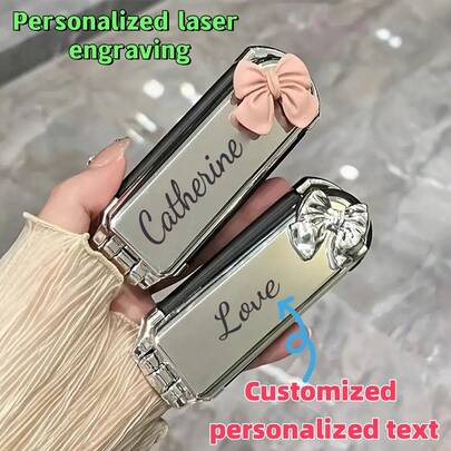 Customizable Laser Engraved 2-In-1 Folding Hair Brush With Mirror - Compact, Portable Folding Hair Comb - Multifunctional Design For Women And Girls, Ideal For Travel, Suitable As A Gift For Wedding, The Folding Comb, Engrave A Name, Date Or Other Special Mark On The Comb To Make It More Personalized., Multi-Functional, Ornamental, Letter, Exquisite, Stylish, Vintage, Unique, Customized, Personalized, Custom, Ideal Gifts For Her, Girlfriend, Her, Grandparents, For Anniversaries, For Weddings,Multi-Functional,Ornamental,Letter,Solid Color,Exquisite,Stylish,Vintage,Modern,Colorful,Leisure,Basics,Casual,Soft,Unique,Customized,Personalized,Custom,Ideal Gifts For Her,Girlfriend,Her,Boyfriend,FriendsChristmas Beauty Accessories