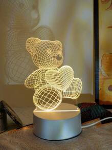 1 件 USB 桌面 3D 卡通装饰夜灯，LED 暖光台灯，适合作为女孩的生日或感恩节礼物