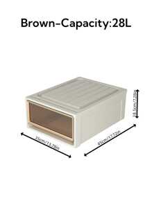 1pc 5/10/16/28/36/37/46/47L Large Capacity Drawer Storage Box, Closet Organizer/Bedroom Closet/Portable Closet, Plastic Transparent Storage Cabinet, Clothes And Underwear Large Capacity Storage Box, Stackable Storage Box High Hardness Storage Box - Brown - View 15