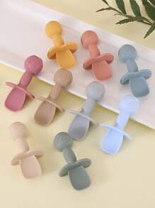 2 pezzi Set di forchette e cucchiai per l'addestramento dei bambini, posateria per l'apprendimento in silicone morbido a forma di panda per neonati, accessori per l'alimentazione, regalo per Ognissanti, Natale, Ringraziamento e Pasqua