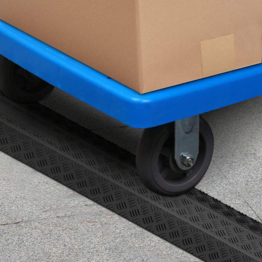 The 3-Piece/2-Piece Cable Protection Ramp Set, Or The Drop-Over Cable Protection Ramp, Can Support Up To 2,000 Pounds Per Axle. It Is Suitable For Both Indoor And Outdoor Use, And Is An Ideal Choice For Offices, Homes, And Warehouses. - 39.37 X 5.12 X 0.79 In(1) - View 1