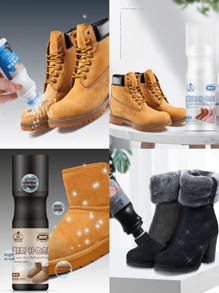 100ml Leather Cleaning And Nursing Agent Velvet Renovation Care Agent Velvet Leather Bag Jacket Coat Shoes And Boots Clean Decontamination Bright Care Suede Shoes Cleaner Complementary Color Renovation Black Matte Shoes Care Liquid Suede Artifact. - Multicolor - View 8