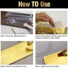 100mml Golden Leaf Adhesive, Water-Based Varnish, DIY Jewelry Making Supplies, Crafts & Sewing, Artistic Gilding Kit - Black - View 5