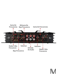 Amplificador Potencia 4 Canal Audio Para Auto Estéreo Coche - Negro - Ver 4