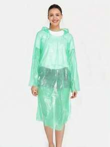 6pcs Disposable Raincoat Adult Pullover Poncho High Pressure PE Thickened Material Outdoor Hiking Rafting - Multicolor - View 10