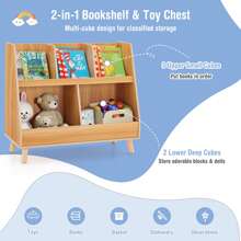 Lifezeal 5-Cube Kids Bookshelf And Toy Organizer Wooden Storage Bookcase With Wood Legs Natural/White/Beige - Natural - View 5
