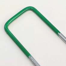 200x GREEN U SHAPE PINS FOR ARTIFICIAL GRASS TURF GALVANISED TENT GROUND PEGS - Green+Silver - View 3