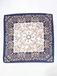 1 件时尚优雅方形围巾头带 - 藏蓝色 - 查看 7