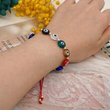 1 pieza Pulsera ajustable con cordón y cuentas con ojo protector en estilo bohemio - Multicolor - Ver 3
