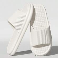 Zapatillas de hombre de gran tamaño 48-49, zapatillas de verano de color sólido, suela plana, zapatillas de casa para mujeres y hombres, zapatillas de baño y playa para parejas - Azul Marino - Ver 17