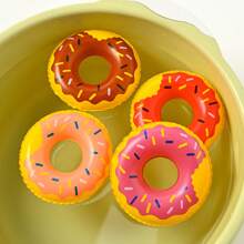 5/10pcs Summer Pool Inflatable Toy Floating Water Duck Donut Printed Inflatable Swimming Ring For All Kinds Of Pool Play