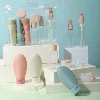 Kit 11 Conjunto de embalagens de viagem para cuidados pessoais