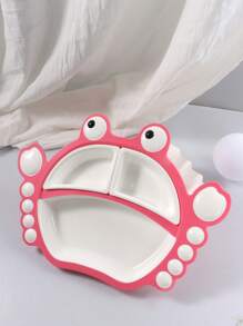 1pc Baby Crab Shaped PP Material Divided Plate, Food Categorized, Suitable For Toddlers Learning To Eat