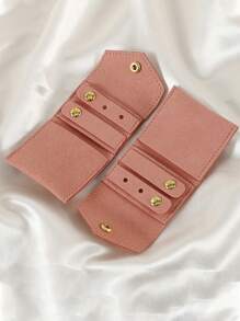 1件装奢华麂皮首饰卷式收纳盒 - 高级耳环、戒指、耳钉、项链收纳盒 - 小巧便携，保护性强，是度假、旅行的理想之选，女士首饰盒，首饰收纳盒