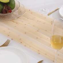 1 件珍珠雪纺桌旗，蓬松蕾丝桌饰，适合生日派对、情人节、舞会