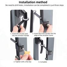 1Pc Window Lock Lock Protective Lock No-Drill Required Casement Window Limiter Window Lock Buckle Easy To Install Adjustable And Detachable Window Lock Suitable For External Windows,Not Applicable For Inward Opening Windows