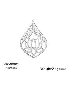 1 件不锈钢花卉莲花吊坠，经典复古美丽优雅，可用作项链、钥匙扣、DIY 珠宝配件，适合作为礼物 - 蓮花系列 - 查看 15