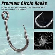 100Pcs Fishing Hooks Set Carbon Steel Single Circle Fishing Hook Fly Fishing Barbed Carp Hooks Sea Tackle Accessories - Gold - View 8