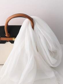 1条桑蚕丝刺绣围巾，手工花卉刺绣披肩，长款旗袍围巾