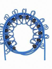 1 Pack Portable Clothesline With 12 Clothespins, Adjustable Elastic Travel Camping Clothesline, Windproof Travel Elastic Retractable Bungee Clothesline For Backyard, Resort Hotel, Balcony Clothes Drying