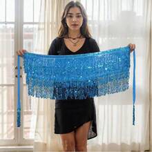 Women's Sequined Shiny Belly Dance Hip Scarf Simian Style Flash Dance Hip Scarf Wrap Short Belt Skirt Party Costume Adult Stage DS Performance Belly Dance Waist Chain - Multicolor - View 4