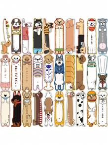 30PCS Read Puppy Themed Bookmarks Cartoon Graffiti Stickers Water Cups Computer Suitcases Decorated Waterproof Stickers