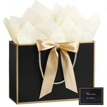 1/2/5 件装，多种尺寸，礼品袋，大号礼品袋，纸袋，纸质礼品袋，包装袋，分发袋，福袋（内含薄纸和贺卡），带提手礼品袋，派对回礼袋填充物，适用于伴娘、生日、开斋节、周年纪念日、婚礼派对、婚礼宾客回礼、情人节、单身派对等场合。 - 多色 - 查看 21