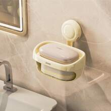 1 件双层壁挂式肥皂架，无需钻孔浴室肥皂盒，适用于浴室配件、肥皂盒、浴室存储和整理的储物收纳架 - 彩色 - 查看 14