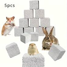 Piedras de lava natural 5 piezas - Piedras minerales para moler los dientes para hámsters, chinchillas y conejos